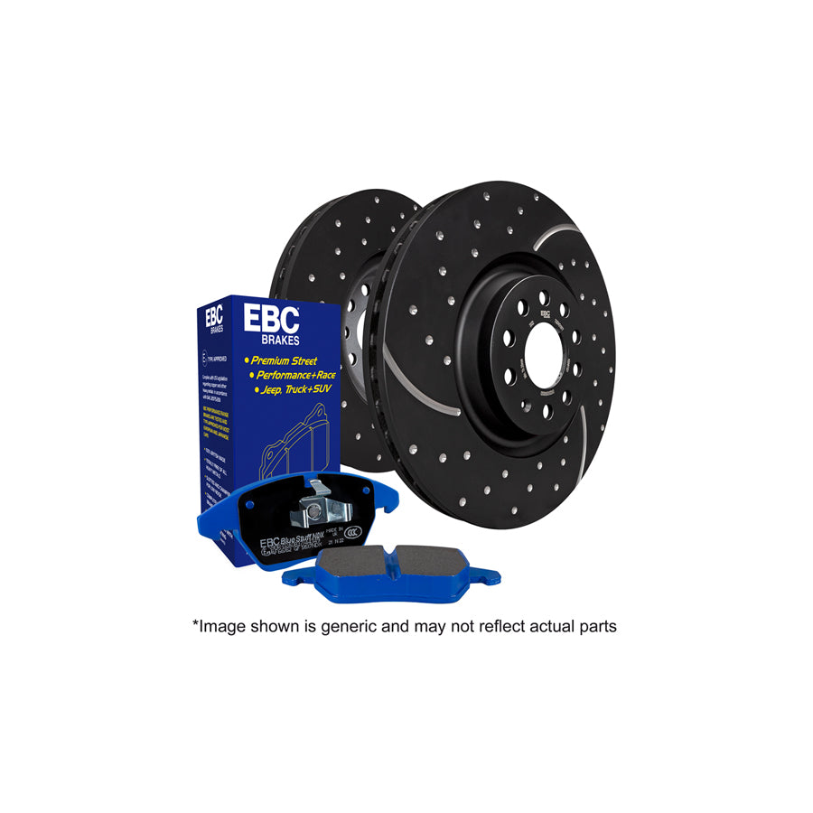 EBC PD14KF453 Audi Porsche VW Bluestuff Front Brake Pad & GD Disc Kit - Brembo Caliper (Inc. Q7, Cayenne, Touareg) 1 | ML Performance UK Car Parts