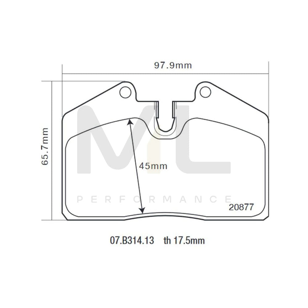 Brembo 07.B314.13 Brake Pad Set Prepared For Wear Indicator Supercar Parts UK Car Parts