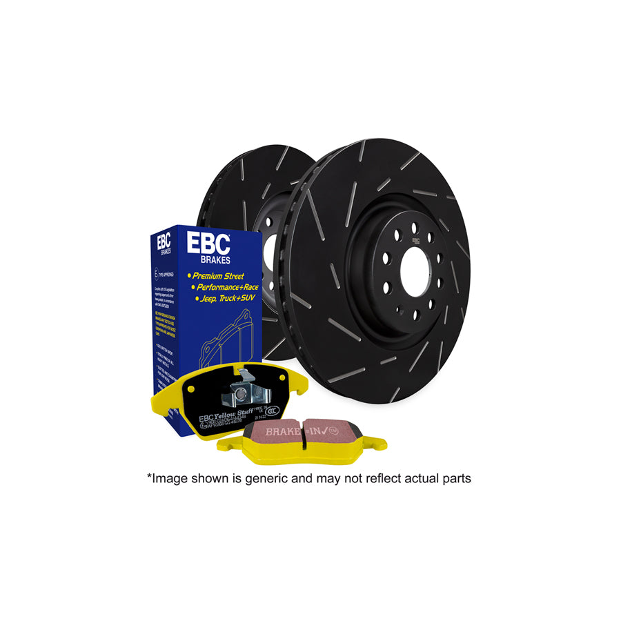 EBC PD08KF047 Audi VW Yellowstuff Front Brake Pad & USR Disc Kit - Girling/TRW Caliper (Inc. A4 & Passat B5) 1 | ML Performance UK Car Parts