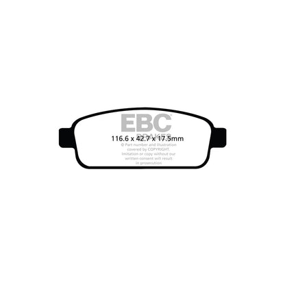 EBC PD03KR854 Opel Vauxhall Astra Yellowstuff Rear Brake Pad & Plain Disc Kit - TRW Caliper 2 | ML Performance UK Car Parts