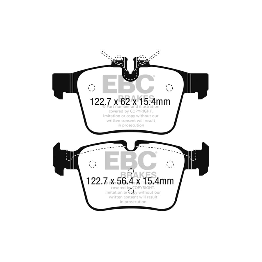 EBC PD01KR888 Mercedes-Benz W/S/C/A205 Greenstuff Rear Brake Pad & Plain Disc Kit - ATE Caliper 2 | ML Performance UK Car Parts