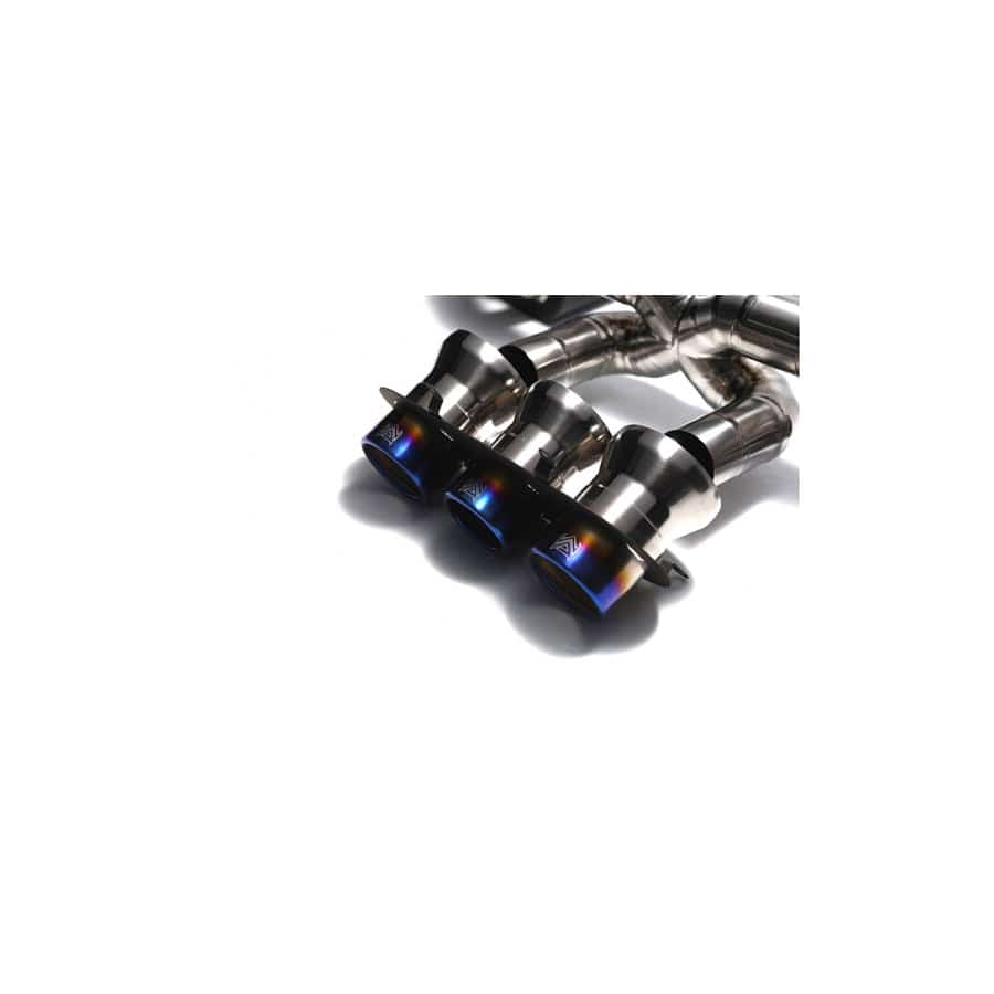 Armytrix T12-3B Titanium Series Triple Titanium Blue Tips Ferrari 458 Italia | Spider 4.5L V8 2010-2015 with Quad Titanium Blue 3.5" | Supercar Parts UK UK Car Parts