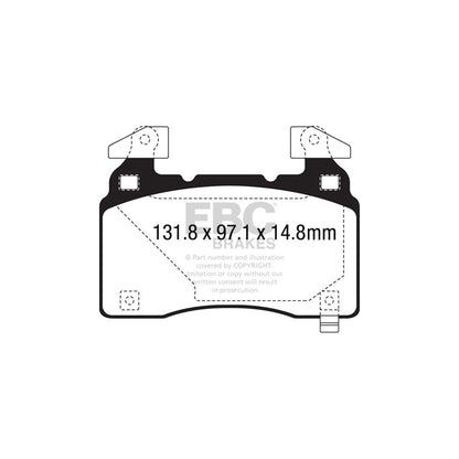 EBC DP53028NDX Cadillac Chevrolet Holden Tesla Bluestuff NDX Front Brake Pads  - Brembo Caliper 2 | ML Performance UK Car Parts