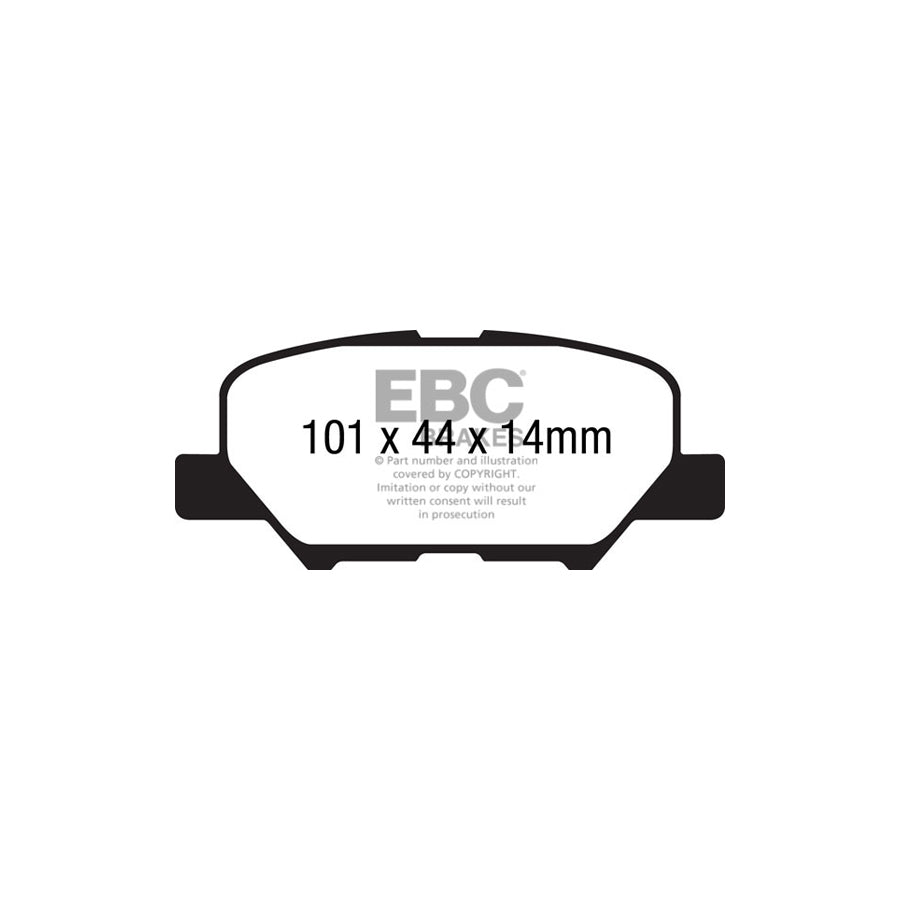 EBC PD01KR872 Citroen Mitsubishi Peugeot Greenstuff Rear Brake Pad & Plain Disc Kit - Akebono Caliper (Inc. C4 Aircross, ASX, 4008) 2 | ML Performance UK Car Parts