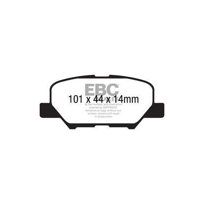 EBC PD01KR872 Citroen Mitsubishi Peugeot Greenstuff Rear Brake Pad & Plain Disc Kit - Akebono Caliper (Inc. C4 Aircross, ASX, 4008) 2 | ML Performance UK Car Parts