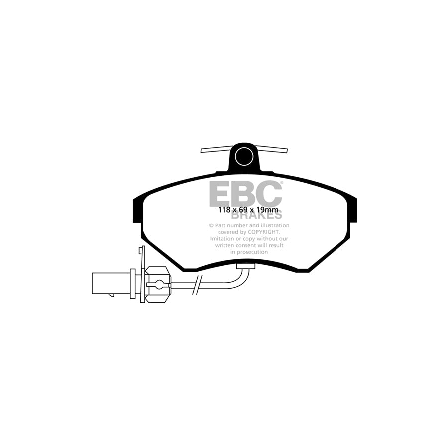 EBC PD06KF057 Audi Seat VW Greenstuff Front Brake Pad & USR Disc Kit - Girling/TRW Caliper 2 | ML Performance UK Car Parts