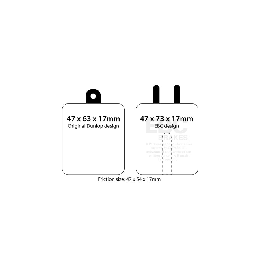 EBC DP4120R BMW Mercedes-Benz Nissan Rover Yellowstuff Front/Rear Brake Pads - Dunlop Caliper 2 | ML Performance UK Car Parts