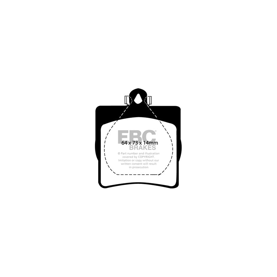 EBC PD08KR139 Chrysler Mercedes-Benz Yellowstuff Rear Brake Pad & USR Disc Kit - ATE Caliper 2 | ML Performance UK Car Parts