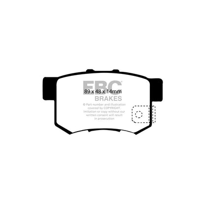 EBC PD01KR814 Honda Prelude Greenstuff Rear Brake Pad & Plain Disc Kit - Akebono Caliper 2 | ML Performance UK Car Parts