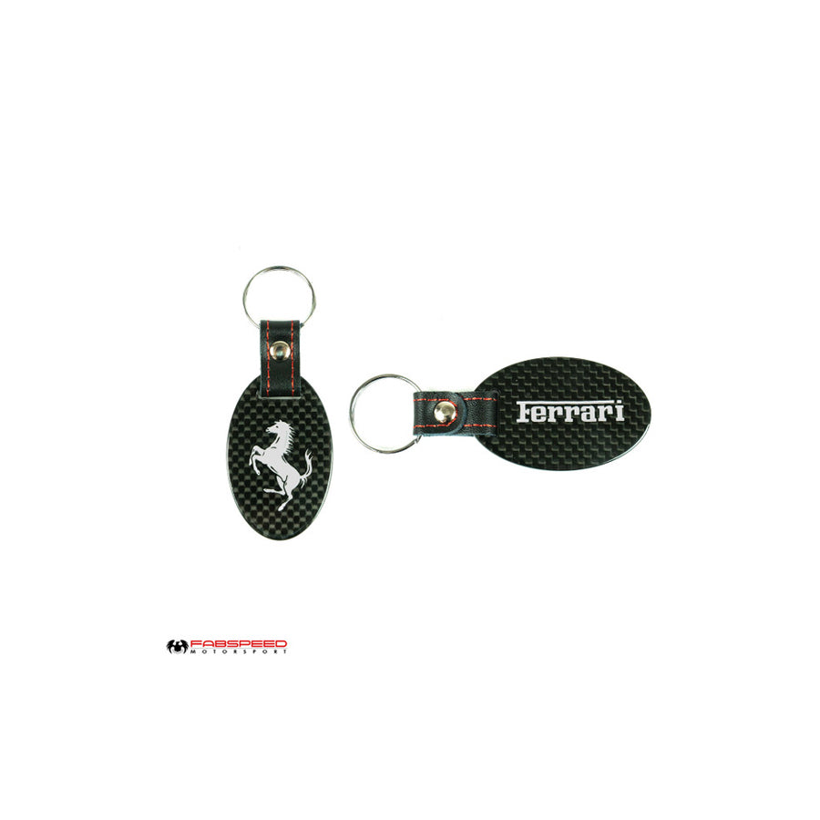 Fabspeed Ferrari Cavallino Silver Carbon Fiber Keyring | Supercar Parts UK