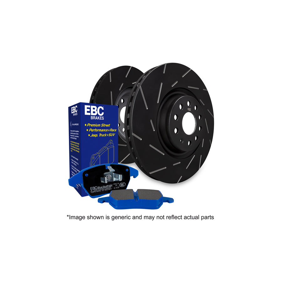 EBC PD09KR215 Audi Porsche VW Bluestuff Rear Brake Pad & USR Disc Kit - Brembo Caliper (Inc. Q7, Cayenne, Touareg) 1 | ML Performance UK Car Parts