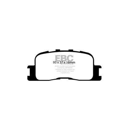 EBC PD01KR826 Toyota Camry Greenstuff Rear Brake Pad & Plain Disc Kit 2 | ML Performance UK Car Parts