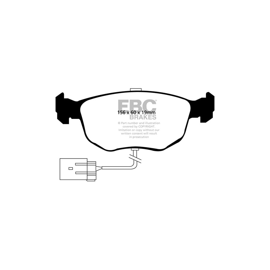 EBC PD08KF238 Ford Yellowstuff Front Brake Pad & USR Disc Kit - Bendix/Girling/TRW Caliper 2 | ML Performance UK Car Parts