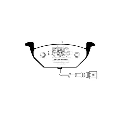 EBC PD08KF034 Audi Seat Skoda VW Yellowstuff Front Brake Pad & USR Disc Kit - Girling/TRW Caliper 2 | ML Performance UK Car Parts