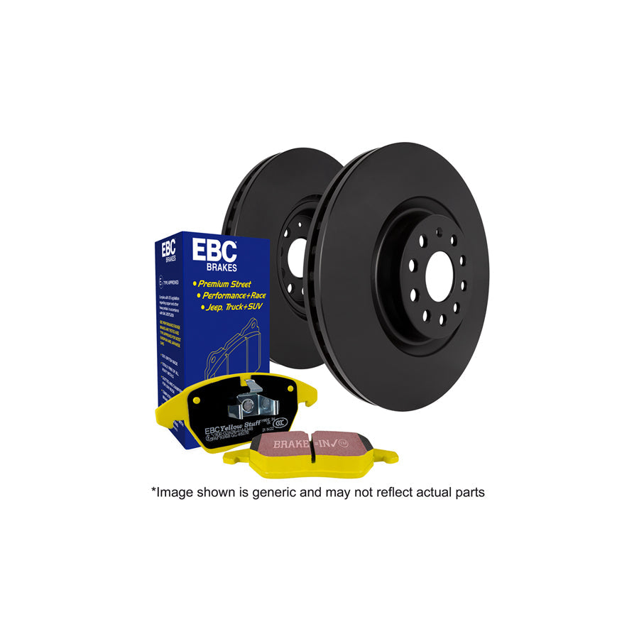 EBC PD03KR806 Ford Focus Mk3 Yellowstuff Rear Brake Pad & Plain Disc Kit - ATE Caliper 1 | ML Performance UK Car Parts