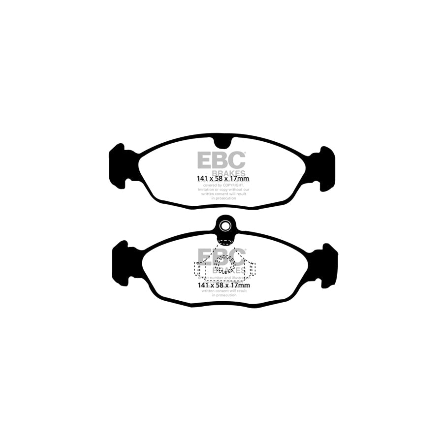 EBC PD13KR021 Aston Martin Daimler Jaguar Yellowstuff Rear Brake Pad & GD Disc Kit - ATE Caliper 2 | ML Performance UK Car Parts