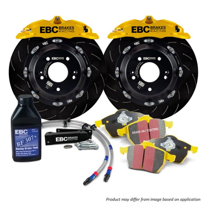 EBC BBK031YEL1 Big Brake Kit Front 330x28mm Curved Slotted Apollo4 Yellow