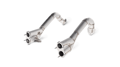 AkrapovicPorsche 718 Titanium Link Pipe Set (Cayman GT4 & Boxster Spyder) - Supercar Parts UK