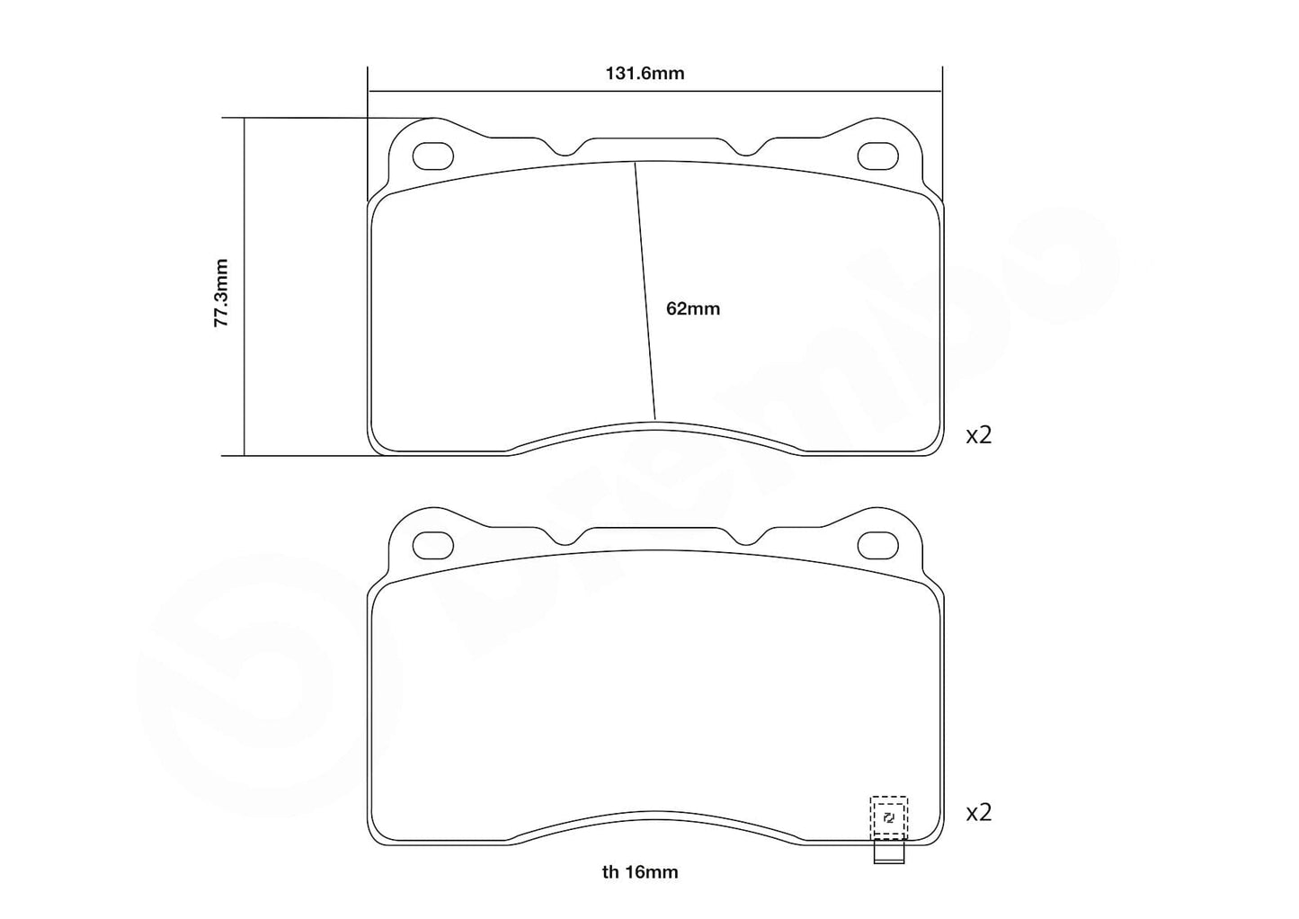 BREMBO 07.B314.03 High Performance Brake Pad Set