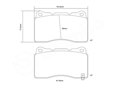 BREMBO 07.B314.03 High Performance Brake Pad Set