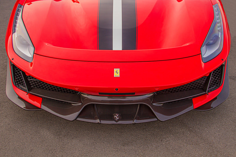 Capristo 03FE08710044LG Ferrari 488 Pista Carbon Fiber Front Spoiler (with Side Wings) 