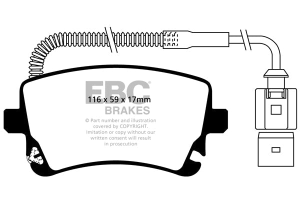 EBC Audi Bentley Volkswagen Yellowstuff 4000 Series Rear Sport Brake Pads & Premium OE Replacement Plain Discs Kit - TRW Caliper (Inc. D3 A8, D3 S8, Continetal & Phaeton) | ML Performance UK
