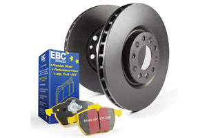 EBC Audi Bentley Volkswagen Yellowstuff 4000 Series Rear Sport Brake Pads & Premium OE Replacement Plain Discs Kit - TRW Caliper (Inc. D3 A8, D3 S8, Continetal & Phaeton) | ML Performance UK