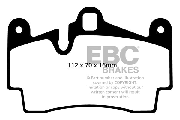 EBC Audi Porsche Volkswagen Yellowstuff 4000 Series Rear Sport Brake Pads & Premium OE Replacement Plain Discs Kit - Brembo Caliper (Inc. 4L Q7, E1 Cayenne, E1 Cayenne GTS  & Touareg) | ML Performance UK