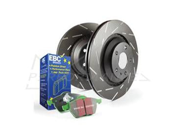 EBC Audi Seat Skoda Volkswagen Greenstuff 2000 Series Sport Front Brakes Pad & USR Slotted Discs - ATE Caliper (Inc. 8X A1, 6P Ibiza, 5J Fabia & MK6 Polo) | ML Performance UK