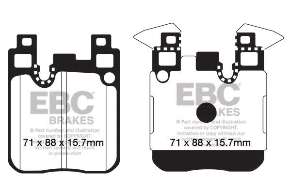 EBC BMW F30 F31 F32 F36 Yellowstuff 4000 Series Rear Sport Brake Pads & Premium OE Replacement Riveted Discs Kit - Brembo Caliper (Inc. 340i, 335i, 440i & 435i) | ML Performance UK