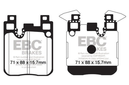 EBC BMW F30 F31 F32 F36 Yellowstuff 4000 Series Rear Sport Brake Pads & Premium OE Replacement Riveted Discs Kit - Brembo Caliper (Inc. 340i, 335i, 440i & 435i) | ML Performance UK