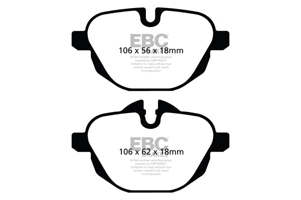 EBC BMW G01 G02 G11 G30 Yellowstuff 4000 Series Rear Sport Brake Pads & Premium OE Replacement Riveted Discs Kit - TRW Caliper (Inc. 725i, 540i, 640i & Z4 30i) | ML Performance UK