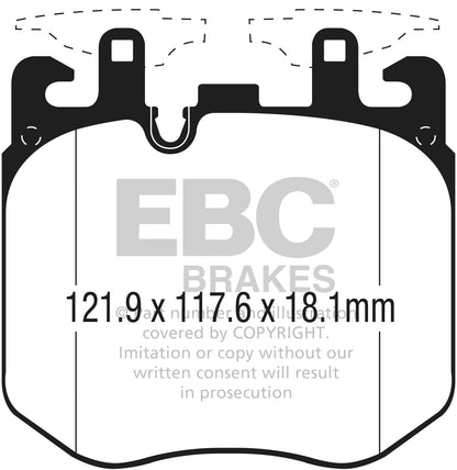 EBC BMW Rolls Royce Yellowstuff 4000 Series Front Sport Brake Pads & Premium OE Replacement Riveted Discs Kit - Brembo Caliper (Inc. G07 X7 M50i, G30 M550ix, G32 640i & G11 750i) | ML Performance UK