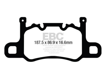 EBC Porsche 991 991/2 Redstuff Sport Rear Brake Pads - Brembo Caliper (Inc. 911 GT3, 911 GT3 RS, 911 Turbo S & 911 Turbo) - ML Performance UK