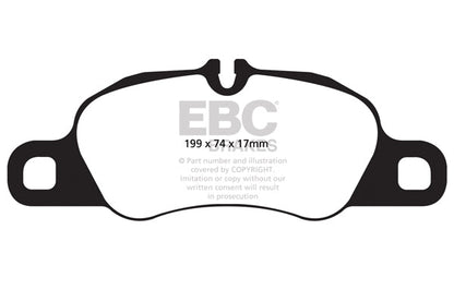 EBC Porsche 981 Yellowstuff 4000 Series Front Sport Brake Pads & Premium OE Replacement Drilled Discs Kit - Brembo Caliper (Boxster & Cayman) | ML Performance UK