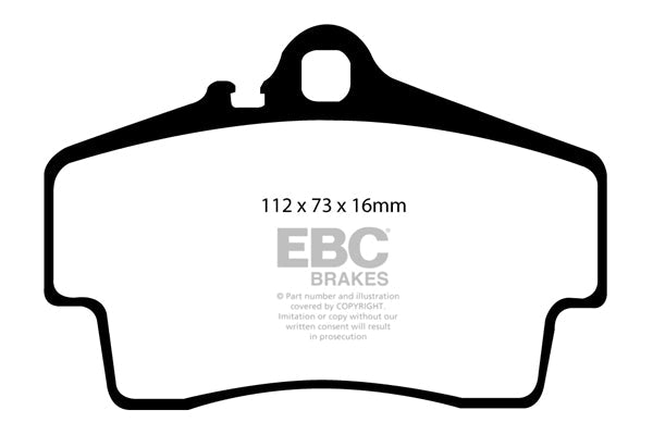 EBC Porsche 986 987 Yellowstuff 4000 Series Rear Sport Brake Pads & Premium OE Replacement Drilled Discs Kit - Brembo Caliper (Boxster S, Boxster & Cayman S) | ML Performance UK