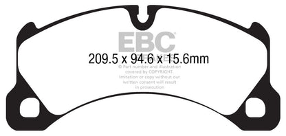 EBC Porsche E1 Cayenne Yellowstuff 4000 Series Front Sport Brake Pads & USR Slotted Discs Kit - Brembo Caliper | ML Performance UK