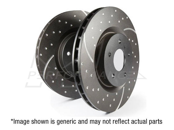 EBC Porsche Volkswagen Slotted And Dimpled Sport Front Discs - Brembo Caliper (Inc. E1 Cayenne, E1 Cayenne S & Touareg) | ML Performance UK