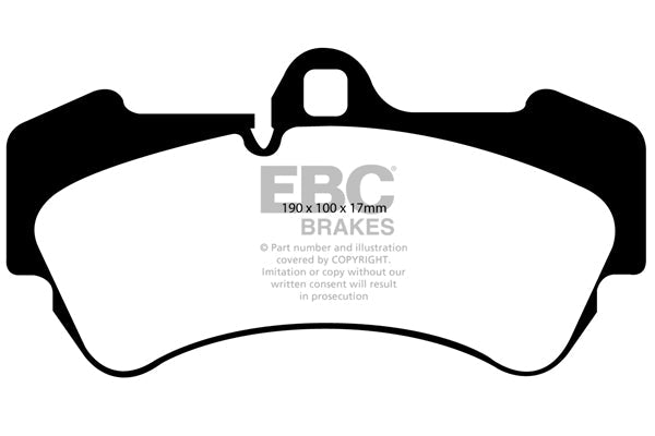 EBC Porsche Volkswagen Wiesmann Bluestuff NDX Trackday Front Brake Pads - Brembo Caliper (E1 Cayenne, Touareg & MF5) | ML Performance UK