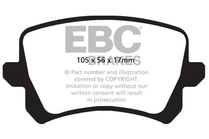 EBC Volkswagen B6 B7 Yellowstuff 4000 Series Rear Sport Brake Pads & Premium OE Replacement Plain Discs Kit - TRW Caliper (CC & Passat) | ML Performance UK