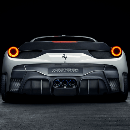 Vorsteiner FRV1140 Ferrari 458 Italia VX Aero Rear Bumper w/ Rear Diffuser (incl. Exhaust Tips) Supercar Parts UK