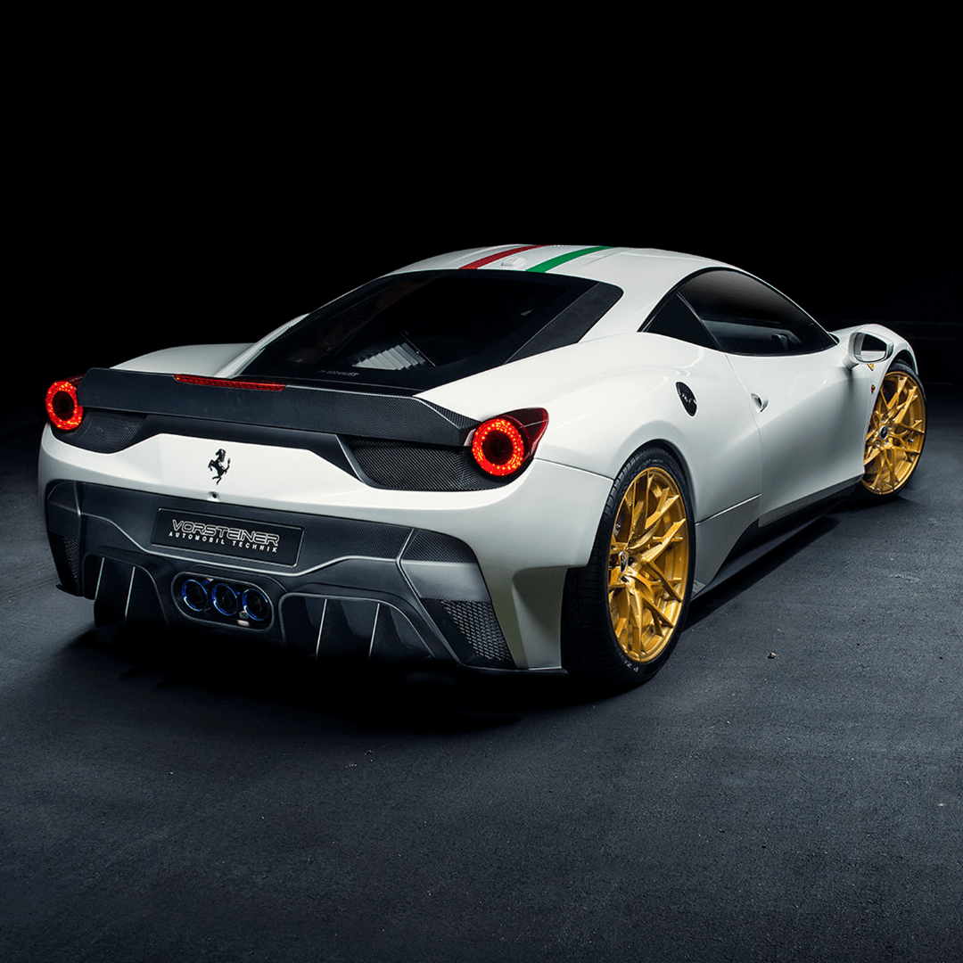 Vorsteiner FRV1140 Ferrari 458 Italia VX Aero Rear Bumper w/ Rear Diffuser (incl. Exhaust Tips) Supercar Parts UK