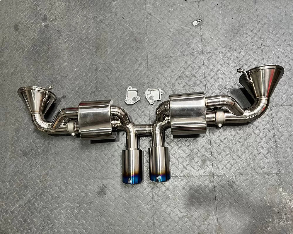 Valvetronic Muffler Porsche 992 GT3 GT3RS 2022+ with Chrome Silver Tips Supercar Parts UK Car Parts