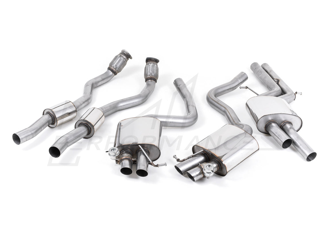 MillTek Audi B8 RS4 Non-Resonated Cat-Back Exhaust - Supercar Parts UK