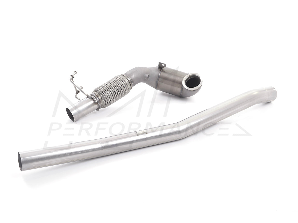 MillTek Volkswagen Stainless Steel Cast Downpipe with Race Cat - For OE Cat-Back (Inc. 8V S3 & MK7 Golf R) - Supercar Parts UK