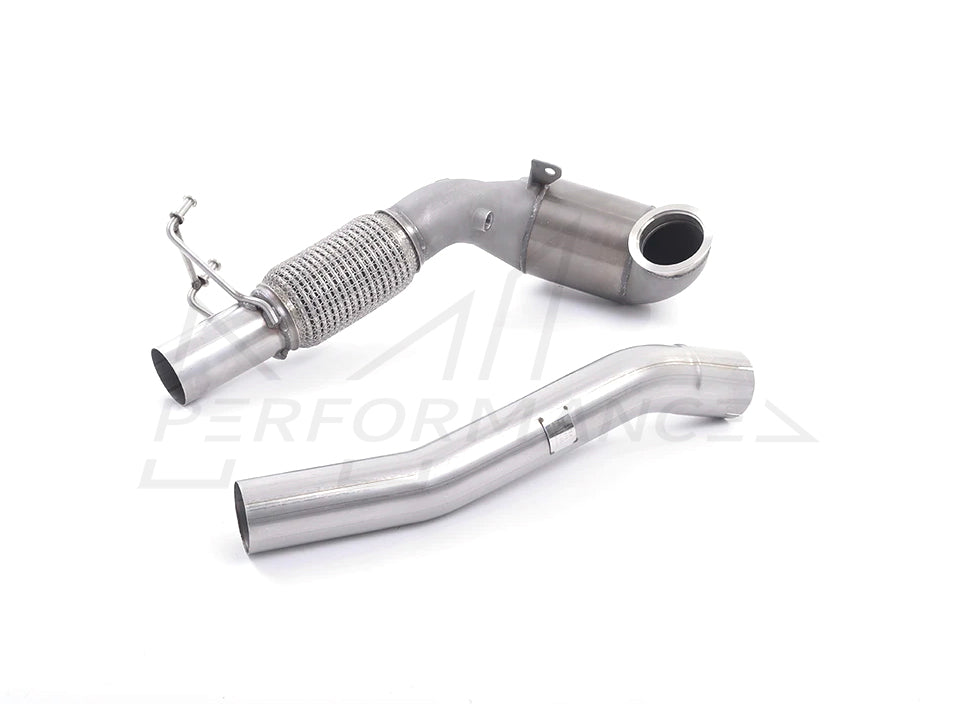 MillTek Volkswagen Stainless Steel Cast Large Bore Downpipe with Hi-Flow Sports Catalyst - For Milltek Race Cat-Back (Inc. MK7 & MK7.5 Golf GTI) - Supercar Parts UK