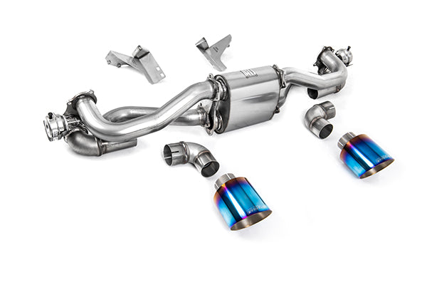 Milltek SSXPO192 Porsche Particulate Filter-back With Burnt/Blue Titanium GT-115 Trims (Inc. Boxster, Cayman)